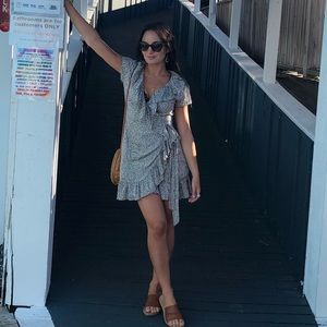 Amuse society dress size S, worn once leopard print with sash